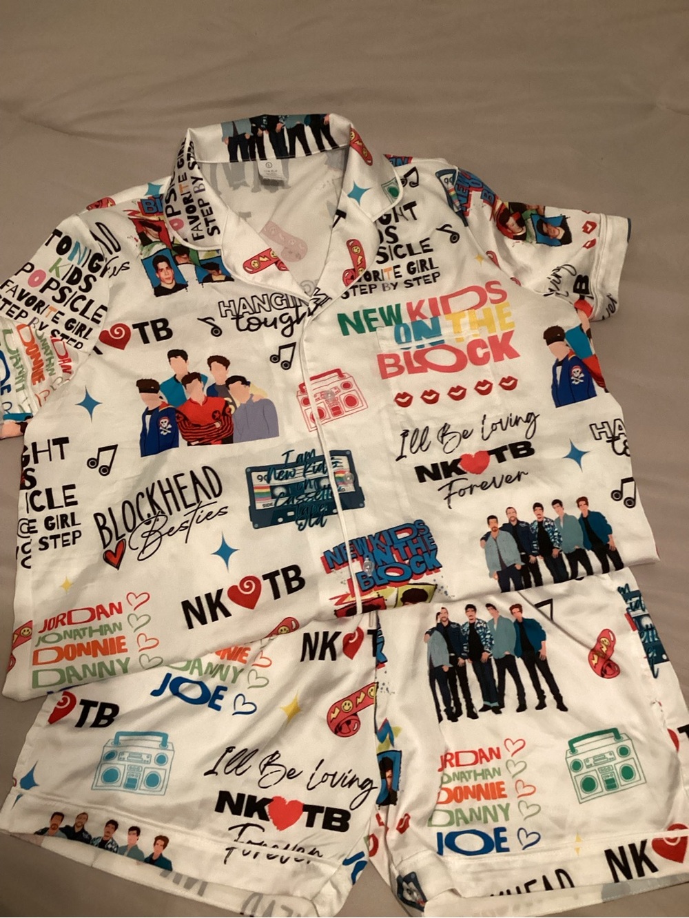 Generation Love White Multicolor New Kids On The Block Graphic Pajama Set